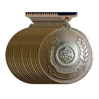 Imagem de Kit 420 Medalha Honra Ao Mérito Escolar Beach Esporte 35mm prata
