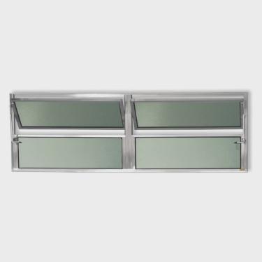 Imagem de Janela Basculante de Alumínio 40x150cm 2 Seções com Vidro Boreal Plus Brimak