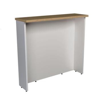 Imagem de Bancada Ilha Évora Branco Ártico e Carvalho 120 cm