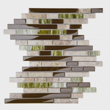 Imagem de Pastilha Mesclada de Mármore, Vidro e Resina 30cm x 30,6cm Glass Stone Glass Mosaic (Placas)