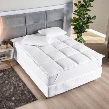 Imagem de Protetor De Colchão Macio Pillow Top Casal Padrão Scartec Micropercal 200 Fios - Branco