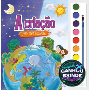 Imagem de Livro A criação Livro com Aquarela Crianças Infantil Evangélico Filhos