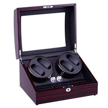 Imagem de Enrolador de relógio automático pintura de piano ultra silencioso 4+6 shake mesa motor elétrico caixa decoração relógios mecânicos caixa de enrolamento presente