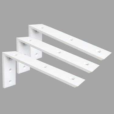 Imagem de Walwe Suporte De Bancada, Pacote Com 3 Unidades, 16 Polegadas, Resistente, 3/8 Espessura, Bancada Em Granito Branco, X 6 2,5, Prateleira L, Para Lareira, Mísulas