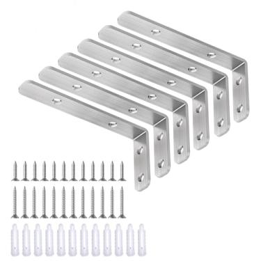 Imagem de LSK Suporte Em L, De Canto Aço Inoxidável Para Serviços Pesados, 4 × 2 (100 50 Mm) Prateleira Carga Máxima: 42 Lb, Ângulo Junta Placa Madeira