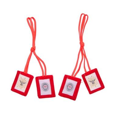 Imagem de Wowser Espírito Santo Escapulário, Devocional Religioso, Cordão Vermelho de 39 cm, Pacote com 2, Painéis de 4 cm, 15-1/2" L, Tecido, Sem Pedra Preciosa