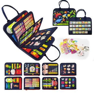 Imagem de Brinquedo LearnToy Montessori Busy Board para meninos de 1 a 4 anos com alça