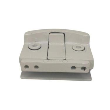 Imagem de Fechadura Bate Fecha Vidro Alvenaria Blindex P/ Janelas Branco - Metta