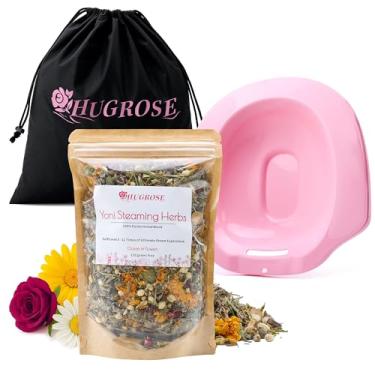 Imagem de Vaporizador Yoni 3 em 1 para mulheres – Kit de vapor Yoni com mistura de ervas de 11 ervas requintadas, assento a vapor Yoni e bolsa de nylon com cordão para banho sentado, autolimpeza doméstica