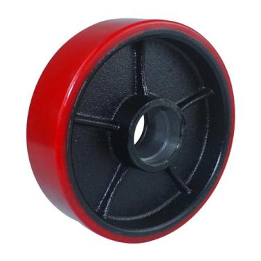 Imagem de YsXoWiui Núcleo de ferro PU Empilhadeira Roda Empilhadeira Rodízios Substituição fácil de instalar Roda do rolo com rolamento Pallet Jack Load Wheel, M