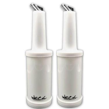 Imagem de Kit 2 Garrafas Plásticas Store`n Pour 1L Branca Licores Xarope Bar Restaurante