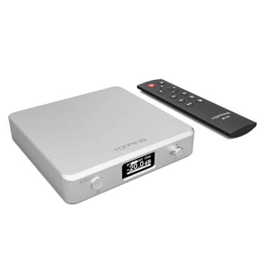 Imagem de TOPPING Dac E Pré-Amplificador Hifi De Mesa D50 Iii, Dual Es9039Q2M, Bluetooth 5.1, Áudio Alta Resolução, Suporte Dsd512/Pcm768 Khz, Saídas Rca/Trs, Inclui Gatilho 12 V Controle Remoto (Prata)