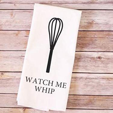 Imagem de Whip It Good Toalhas de chá toalhas de banho saco de farinha presentes para casamento professor decoração de inauguração de casa branca 14 x 30 polegadas (35 x 75 cm) Cor: Chicote bom