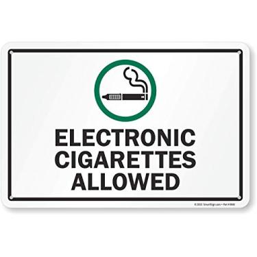 Imagem de SmartSign Placa "Cigarros eletrônicos permitidos" | Alumínio de 30,5 cm x 45,7 cm