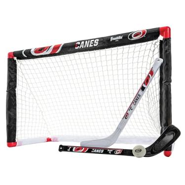 Imagem de Franklin Sports Conjunto de mini hóquei Carolina Hurricanes - Gol de hóquei no joelho, Bola e 2 bastões de hóquei - Rede de mini gols - Conjunto de hóquei oficial da NHL
