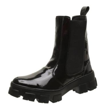 Imagem de Bota Cano Curto Baixo Coturno Feminino Moderno Gmm Shoes, Preto, 37, F