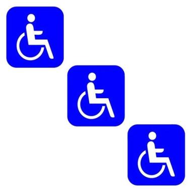 Imagem de Kit 3 Adesivos Deficiente Físico Cadeirante - Interno - Jhow Adesivos