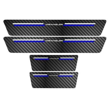 Imagem de Kit Soleira Protetora Porta Premium Blue Carbono - Wrangler - Jhow Ade