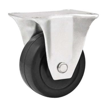 Imagem de Rodízio roda fixo borracha preta 2" 50mm 25kg leve - VONDER