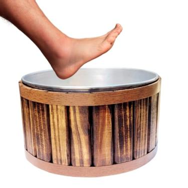 Imagem de Tina Escalda Pés Marrom Bacia Pedicure Balde Ofurô Cuidados Saúde Dos Pés Relaxamento Spa(Madeira Escura)