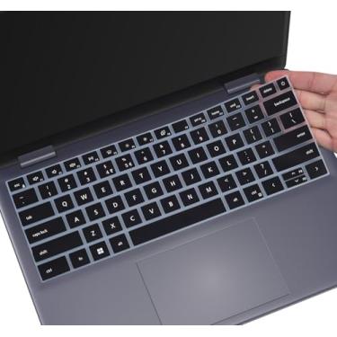 Imagem de CaseBuy Capa de teclado para Dell Inspiron 14 Plus 2 em 1 2025 2024 DB14250 DB14255 DB04250 DB04255 e 14 Plus 7440 7441, Inspiron 14 5440 5441 5445 7440 7441 441 7 Película protetora 445 - preta