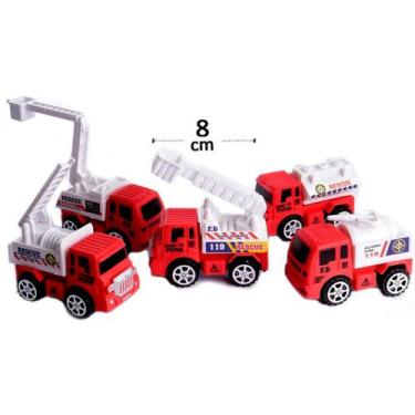 Imagem de 05 Carrinho Caminhão Carros Bombeiro Resgate Tanque Escada - Fire Hero