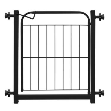 Imagem de Grade Portão Proteção Pet Cachorro Criança Cães - Açomix, Preto