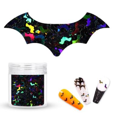 Imagem de Laza 2G Halloween Chunky Glitter Morcego Em Forma De Confete Holográfico Unhas Encantos Lantejoulas Adesivos Brilho Para Artesanato Diy Arte Decoração Festa Rosto Corpo Maquiagem Resina - Laser Pret