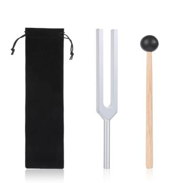 Imagem de Diapasão de 528 Hz para conjunto de cura de liga de alumínio 528 Hz diapasão com bolsa de armazenamento de lenços de martelo diapasões para cura, relaxamento, reparo de DNA, equilíbrio de chakras