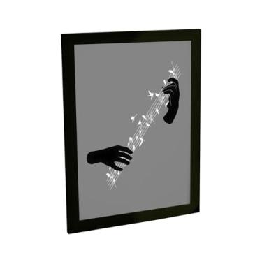 Imagem de Quadro Decorativo Flauta Notas Instrumento Musical Ilustração