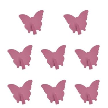 Imagem de Ioensy 8 peças de ganchos de parede para cabideiro, cabides decorativos resistentes, ganchos para toalhas para, sala de estar, cozinha, quarto, Rosa Vermelho