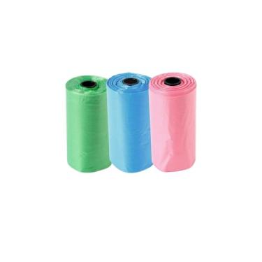 Imagem de Saco Cata Caca Rolinhos C/Saquinhos + Suporte Colorido Para Pet Higiênico (Suporte Saquinhos Preto)