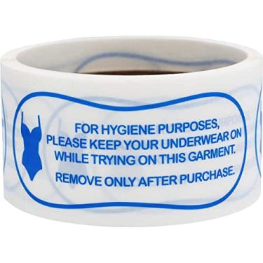 Imagem de Etiquetas de higiene para roupas de banho/lingerie, 4 x 10 cm, total de 100 etiquetas adesivas por rolo