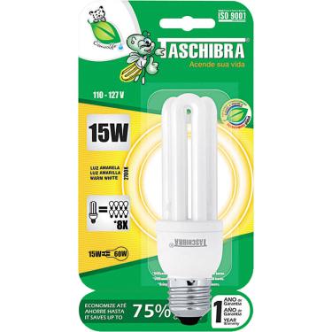 Imagem de Lâmpada Eletrônica 15W Taschibra 3U Compacta Amarela 220V