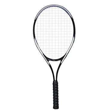 Imagem de Raquete de tênis de 68 cm, raquete de tênis individual, raquete de tênis recreativa para adultos, conjunto de treinamento de competição para iniciantes com bolsa de transporte (preto)