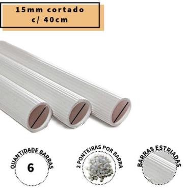 Imagem de Kit 6 Barras 40cm Poleiro Plastico Frisado 15mm - Gaiola - Toco Tucano