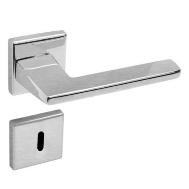 Imagem de Fechadura 451 St2 55mm Cromado Roseta Quadrada Lafonte - LaFonte Assa 