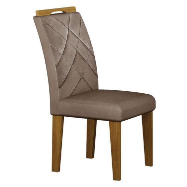 Imagem de Cadeira Para Mesa De Jantar Larissa New Mdf Freijó Joli Camurça - Leifer Móveis