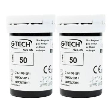 Imagem de Kit 100 Tiras Reagentes para Teste de Glicose G-TECH Lite