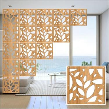 Imagem de Divisor De Sala Suspenso, 5mm De Espessura Interior Openwork Madeira Leve Plástico Divisórias De Sala De Estar Painel De Tela, Tela De Decoração De Hall De Entrada à P, Natural, 50pcs