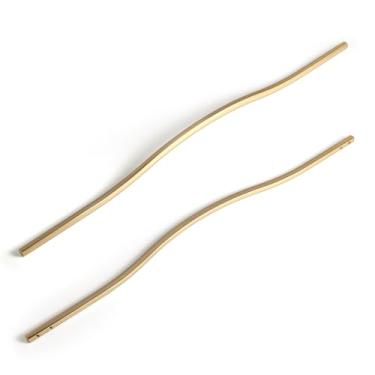 Imagem de Goo-Ki Puxadores de armário de bronze champanhe de perfil baixo, centros de orifício duplo (17,6''/18,9'') alça de liga de zinco para armário de gaveta, pacote com 6