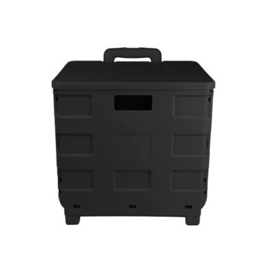 Imagem de Everything Mary Carrinho de armazenamento de plástico com rodinhas – organizador preto para artesanato, costura, escritório e casa