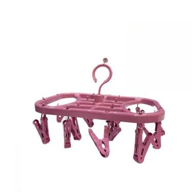 Imagem de Roupa Íntima, Dobrável, Multiuso, Com 16 Ou 26 Prendedores, Calcinha, Cueca, Sutiã, Biquíni E Meias(Varal 16 Prendedores ROSA,Varal)