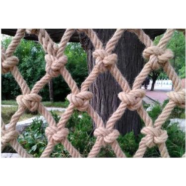 Imagem de Rede De Corda De Cânhamo, Rede De Escalada Estendida, Corrimão De Escada, Rede Decorativa, Rede De Rede, Rede De Roupas, Cerca De Proteção, 2 * 2M