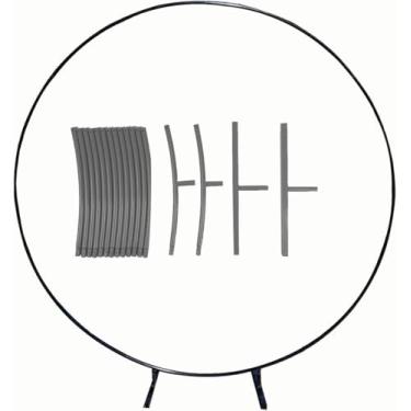 Imagem de Ouro Branco Balões Pretos Arco Destacável Redondo Pano De Fundo Suporte Metal Arco De Casamento Diâmetro 100/120/150/180/200/220/240 / 260cm Suporte De Decoração De Festa, Black, 200cm(6.5ft)