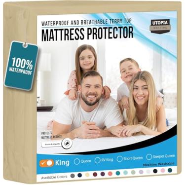 Imagem de Protetor de Colchão Casal Premium, Impermeável, Com Elástico 360°, 138x188x35cm, Lavável à Máquina, Silencioso