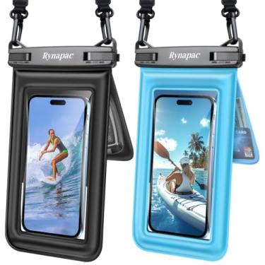 Imagem de Bolsa de telefone à prova d'água flutuante, bolsas duplas à prova d'água com cordão para iPhone 16 15 Pro Max, Galaxy S24 S23 Ultra, bolsa seca para celular IPX8 Beach Cruise Ship Essentials pacote