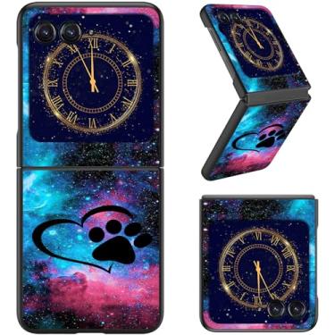 Imagem de RAUEDWDJS Capa para Motorola Razr 2025/2024, capa flip fina rígida PC capa de corpo inteiro resistente à prova de choque para Moto Razr 60/Razr 50, Galaxy Love Paw