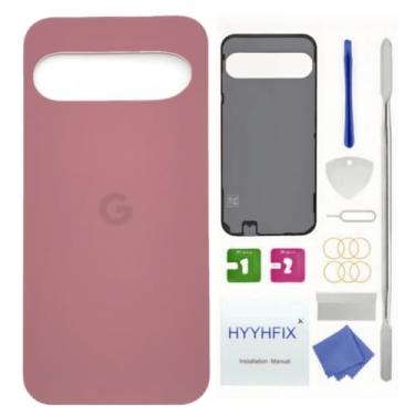 Imagem de Pixel 9 Substituição de vidro traseiro para Google Pixel 9 5G Tampa traseira de vidro à prova d'água e kit de ferramentas de reparo profissional (Peônia)