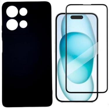 Imagem de [GL CASES] Capa G75 Capinha Moto G75 Case Aveludada Anti Impacto Reforçada Silicone Emborrachado Com Proteção De Câmera + Pelicula Para Motorola Moto G75 De Vidro 3D Cobertura Total Da Tela